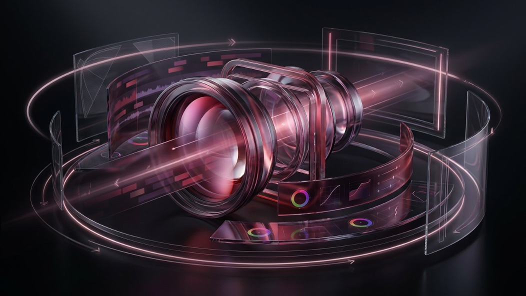 Cinematic composition representing video production